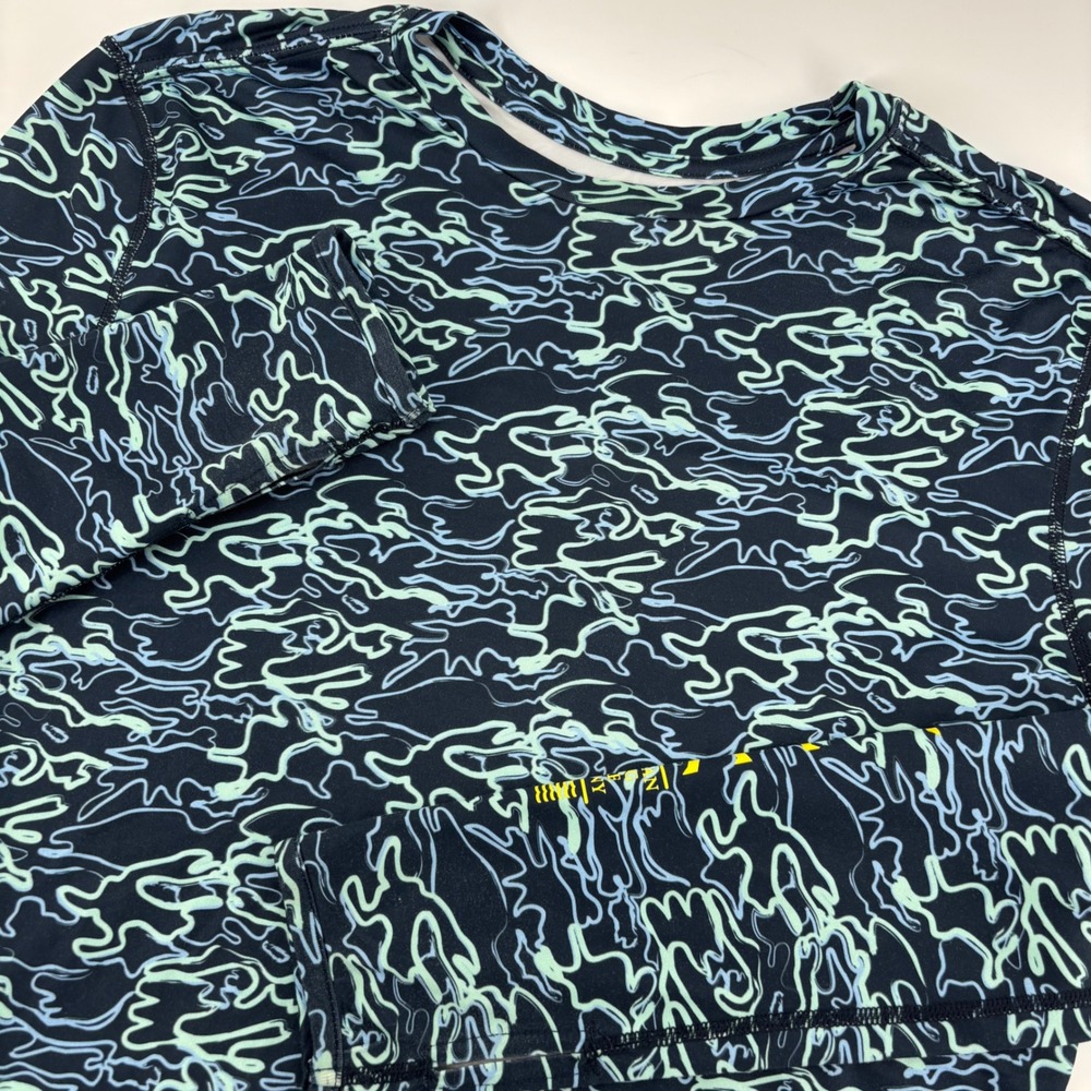 AFTCO Women Long Sleeve Performance Fishing Shirt Small Navy Blue Camo‎